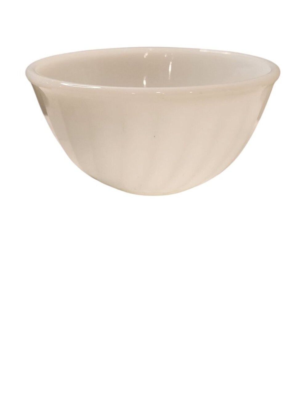 Fire-King Swirl mixing bowl made of white milk glass #14